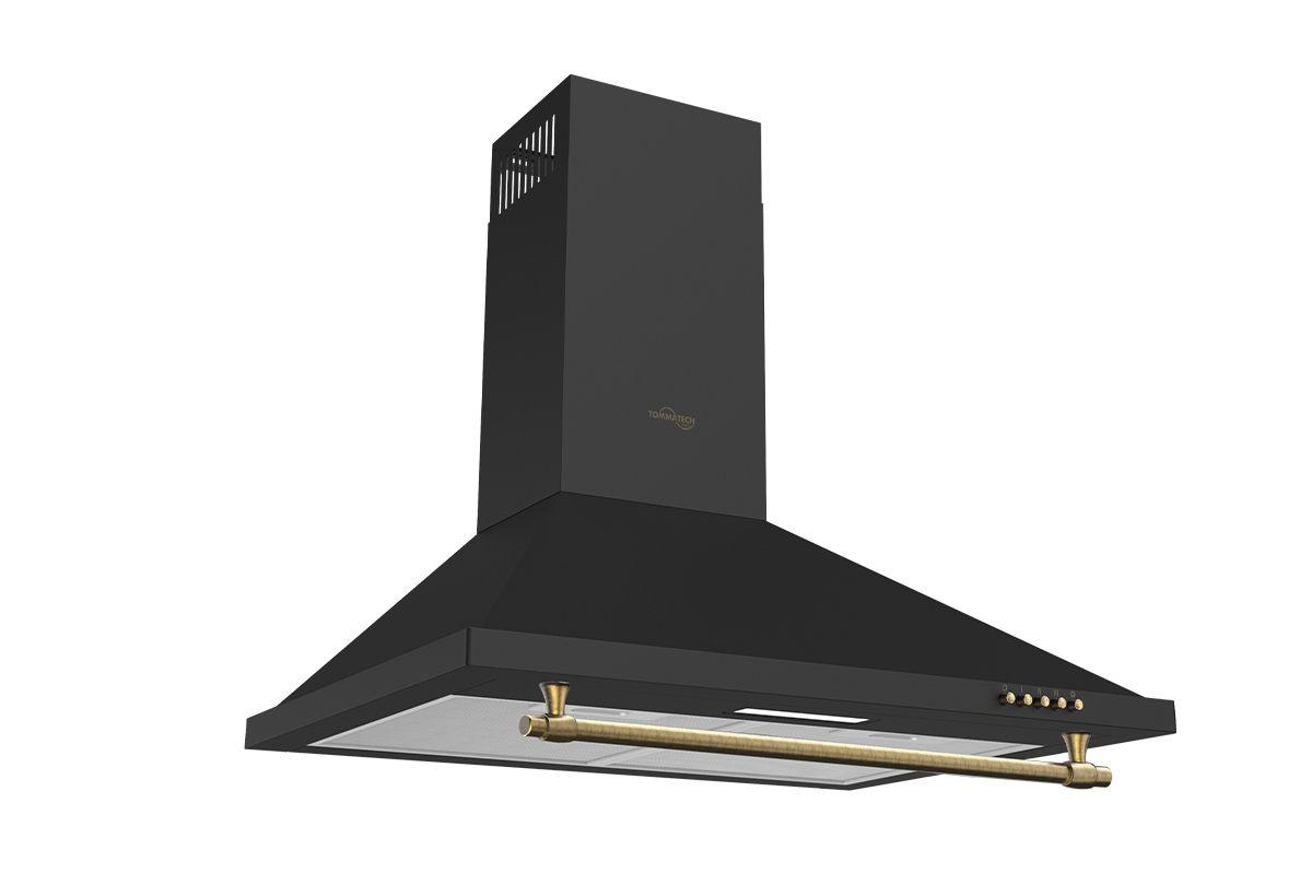 TommaTech TDP6001BM Pyramiden-Dunstabzug 60 Cm Schwarzes Metall