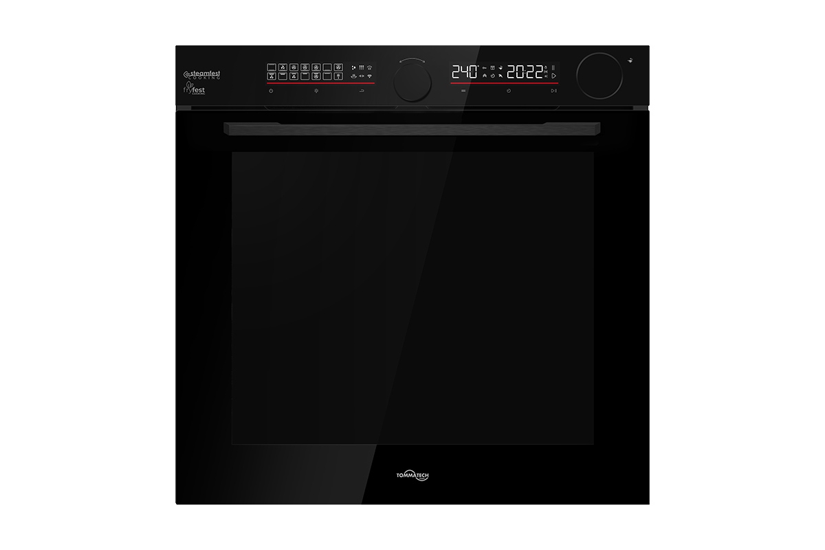 TommaTech TAF6001BS Einbaubackofen 60 Cm Schwarzes Glas