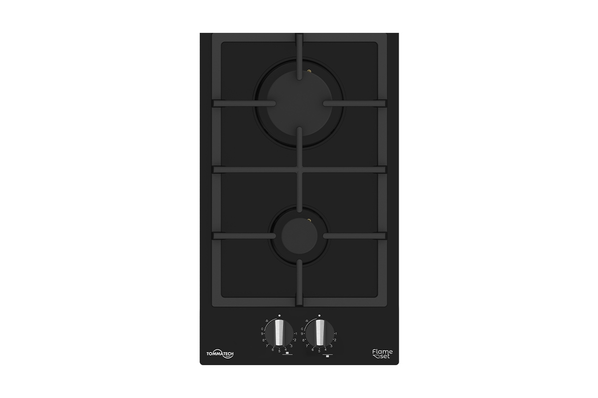 TommaTech TAO3001BG Built-in Gas Hob 30 cm Black Glass