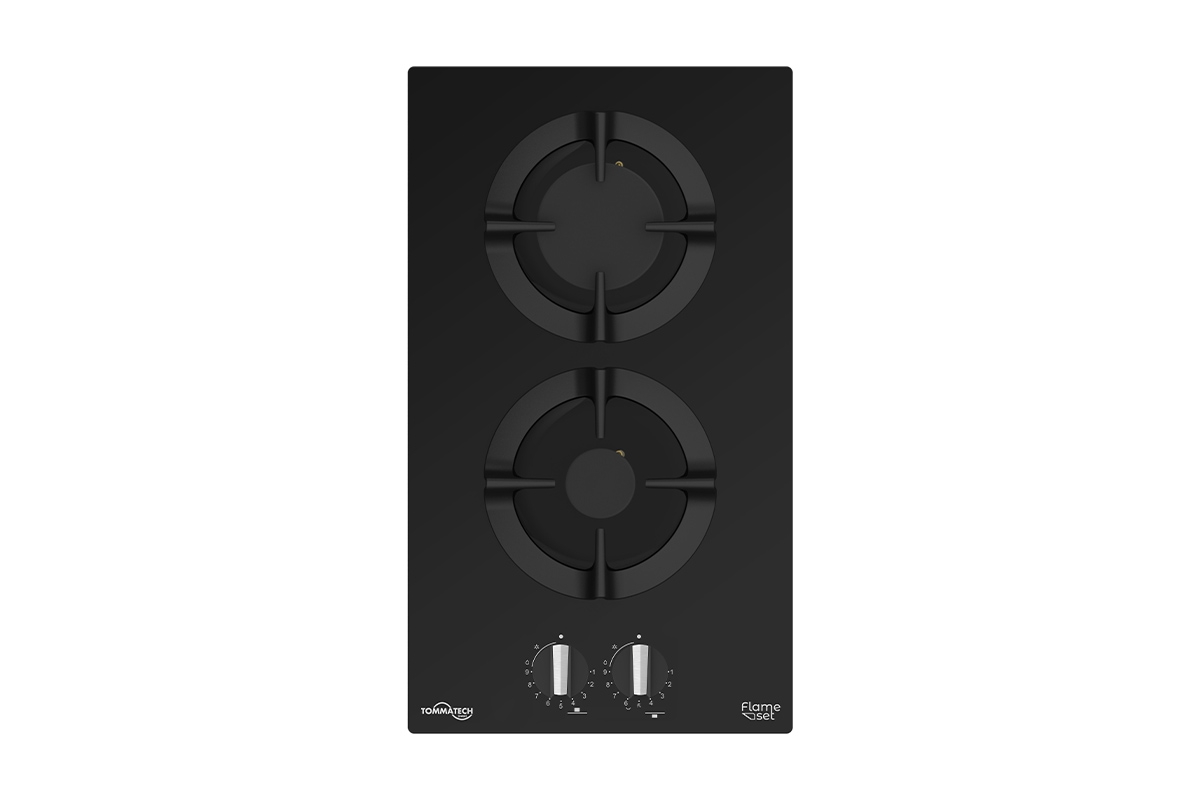 TommaTech TAO3002BG Built-in Gas Hob 30 cm Black Glass