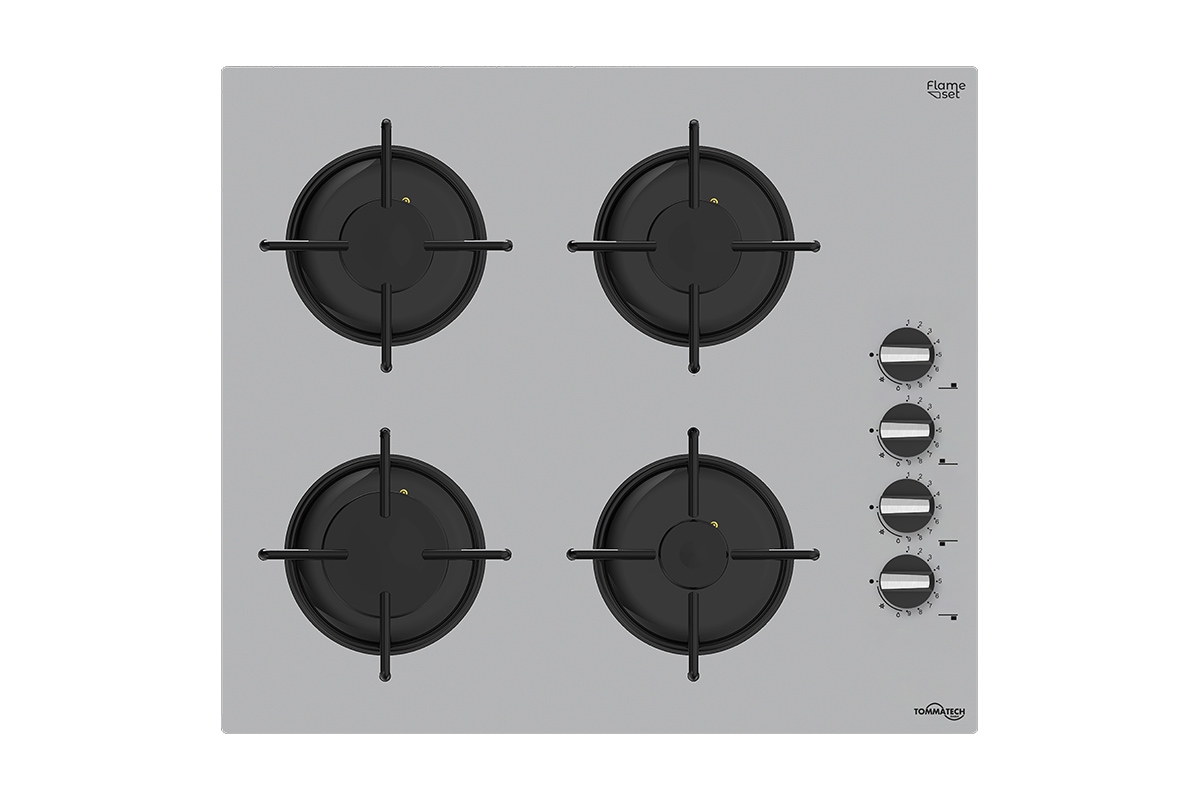 TommaTech  TAO6003SG Built-in Gas Hob 60 cm Gray Glass