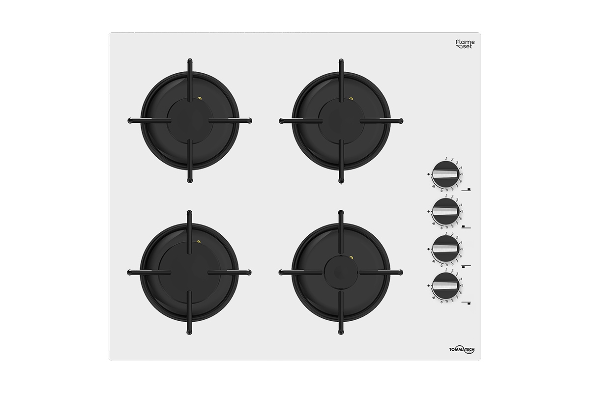 TommaTech TAO6003WG Ankastre Gazlı Ocak 60 Cm Beyaz Cam