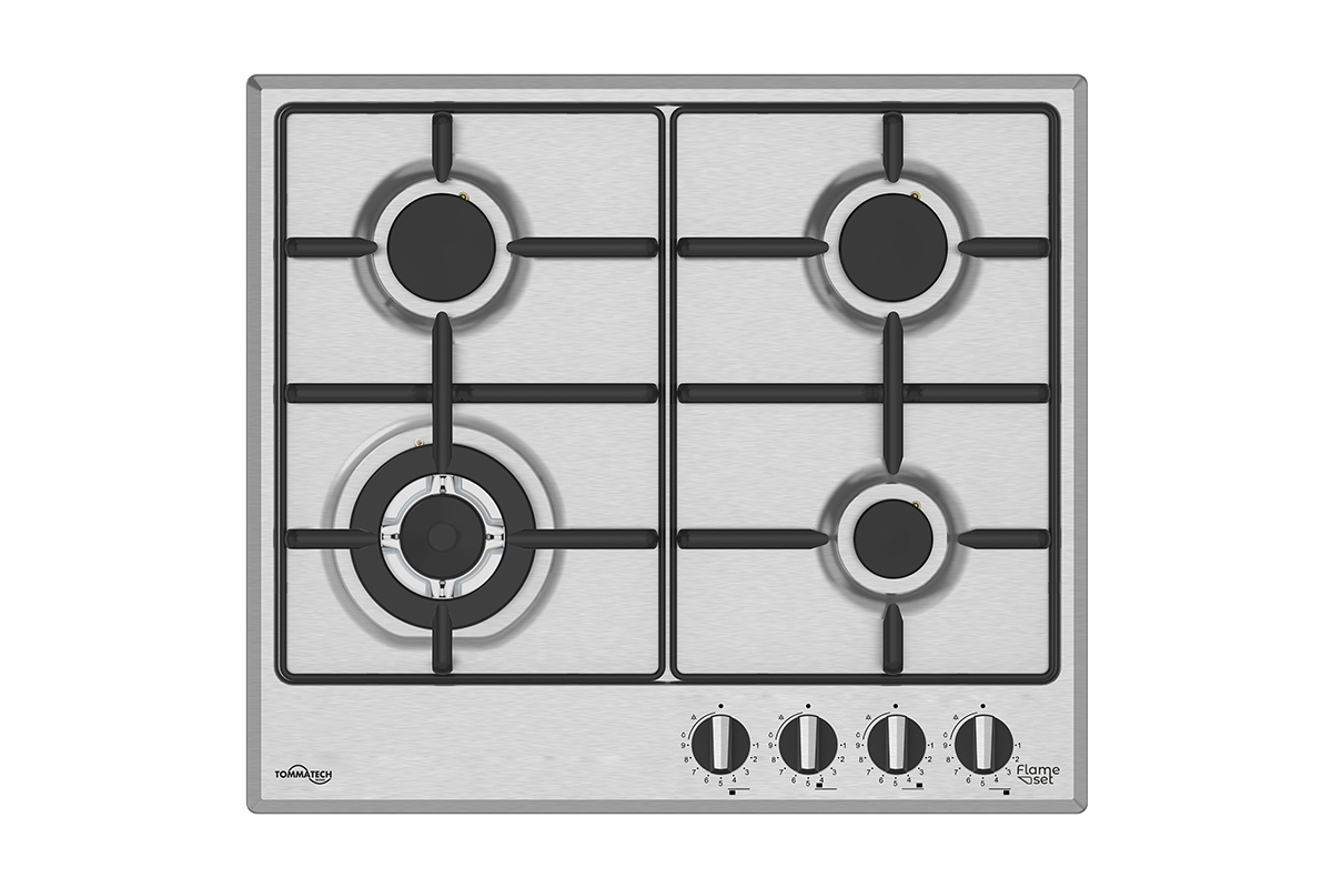 TommaTech TAO6004IM Built-in Gas Hob 60 cm Inox Metal