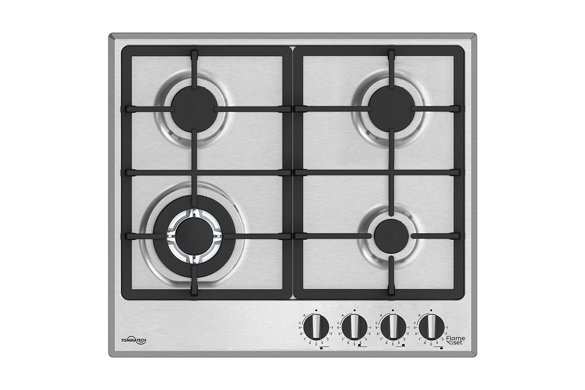 TommaTech TAO6005IM Built-in Gas Hob 60 cm Inox Metal