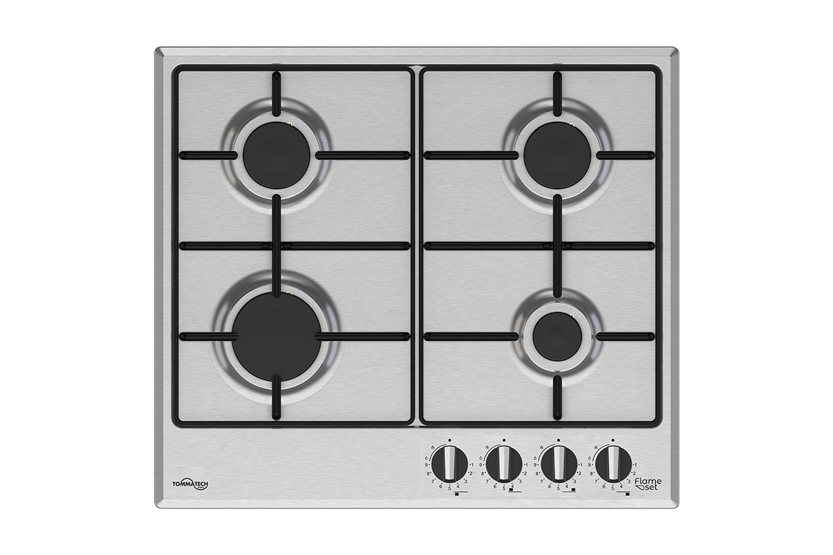 TommaTech TAO6006IM Built-in Gas Hob 60 cm Inox Metal