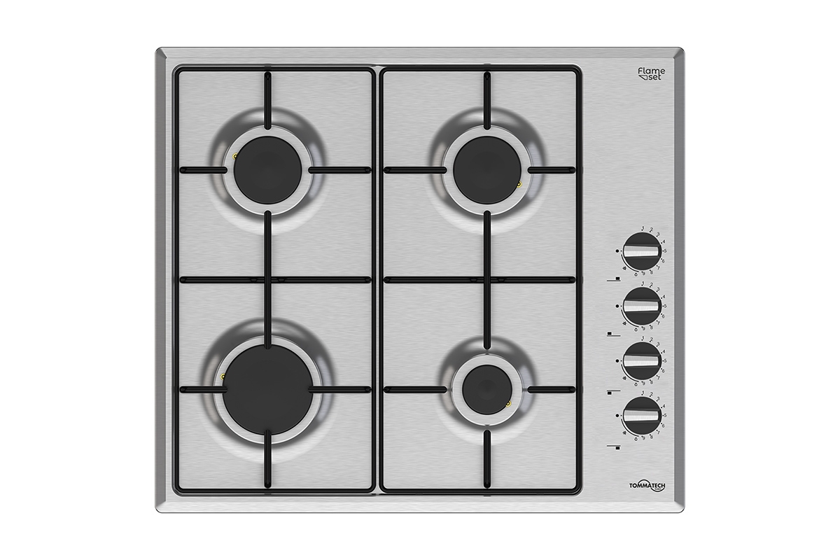 TommaTech TAO6007IM Built-in Gas Hob 60 cm Inox Metal