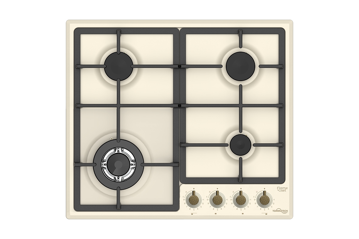 TommaTech  TAO6008CM Built-in Gas Hob 60 cm Cream Metal