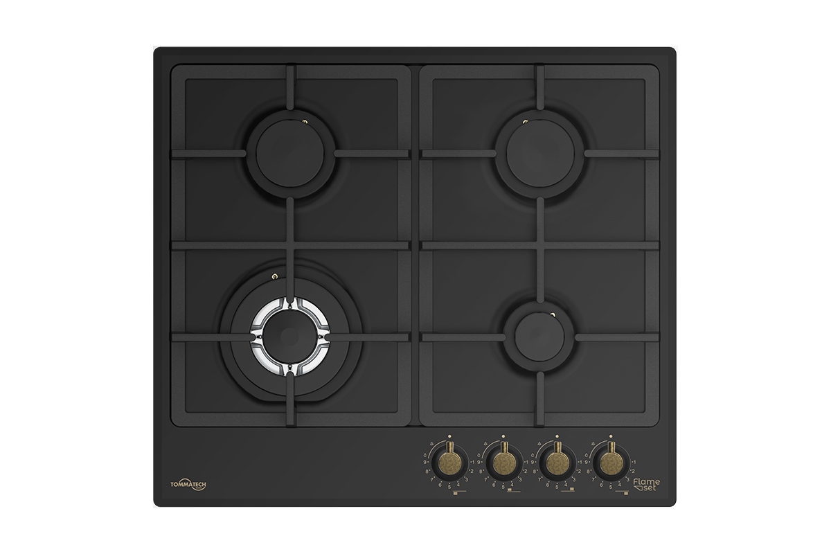 TommaTech TAO6009BM Built-in Gas Hob 60 cm Black Metal