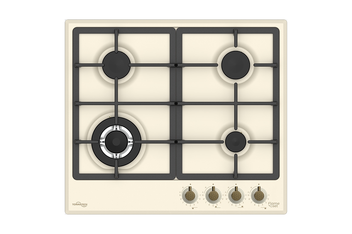 TommaTech TAO6009CM Built-in Gas Hob 60 cm Cream Metal