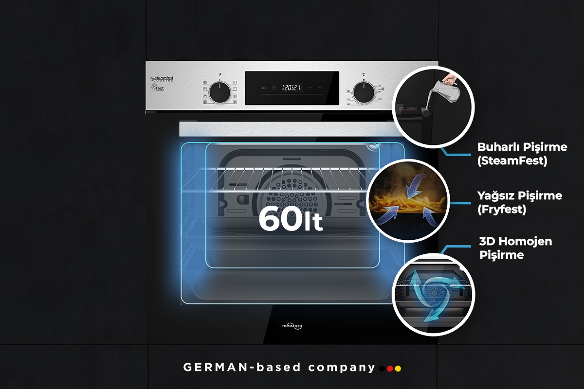 TommaTech TAF6005IS Built-in Electric Oven 60 cm Inox