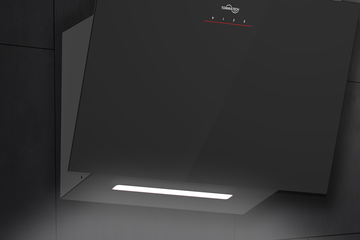 TommaTech TDE6005BG Wall-Mounted Hood 60 cm Black Glass