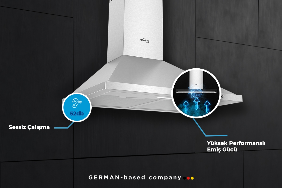 TommaTech TDP6001IM Pyramid Wall-Mounted Hood 60 cm Inox